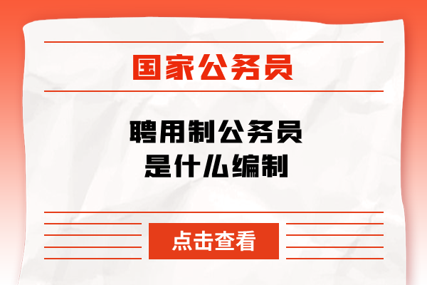 聘用制公务员是什么编制